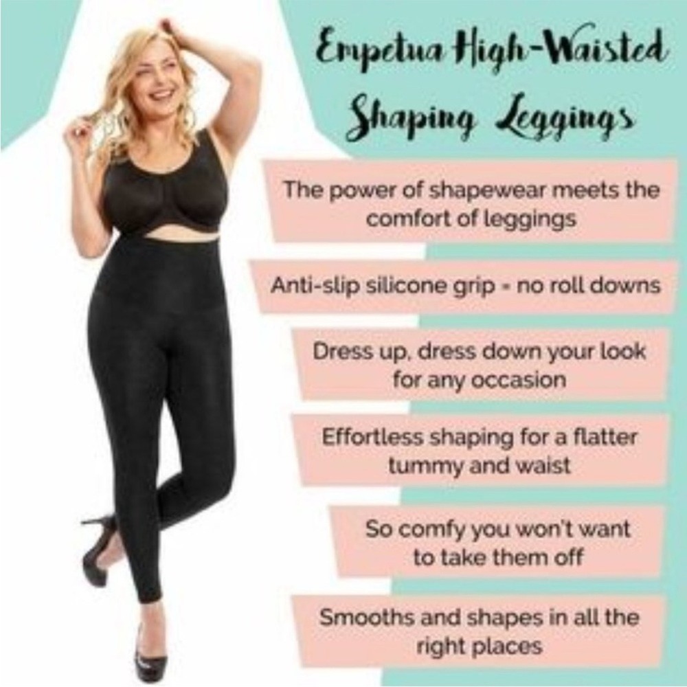 Empetua Women's NWOT Leggings Shaper Smoothing Lifting Comfort Black Small